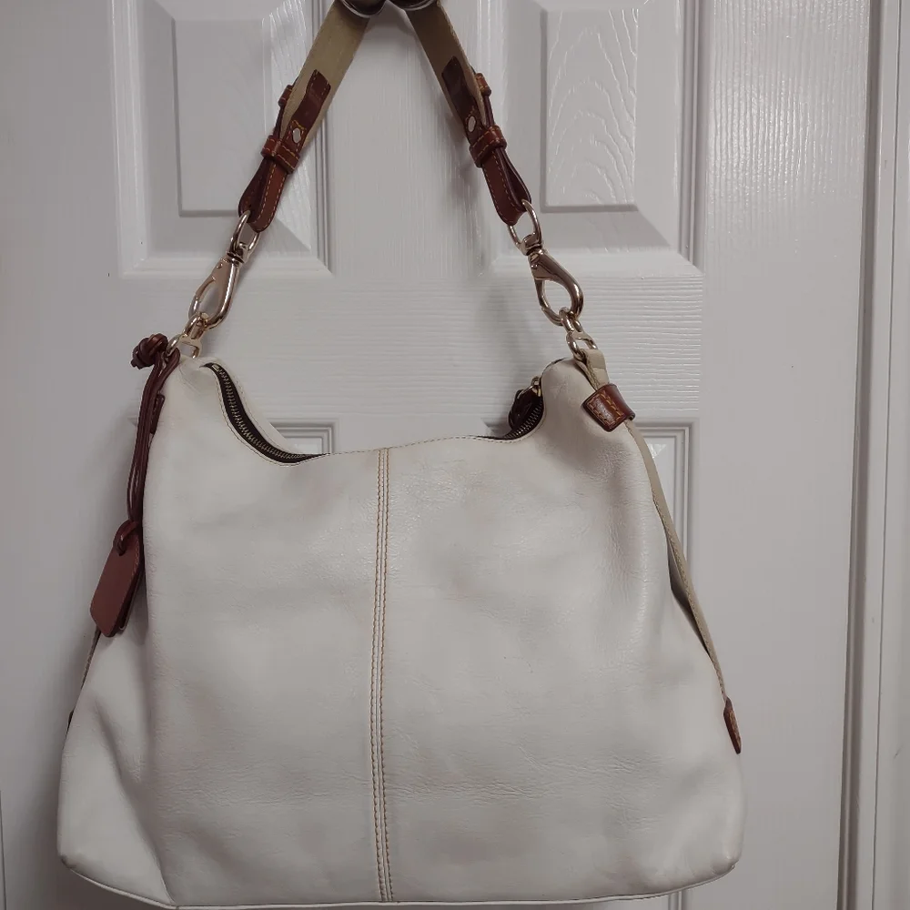 Dooney & Bourke Shoulder Bag White/Brown LG - Picture 9 of 16